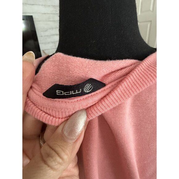 MPG Coral Blossom Cozy Fleece Relaxed Pullover Crewneck Sweatshirt Womens Size L - Picture 9 of 10